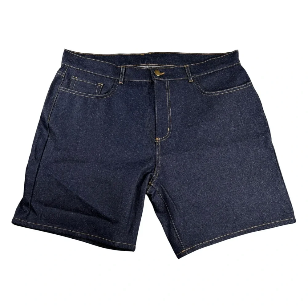 Golden Denim Men Dark Wash Shorts Made in USA Indigo Blue Cotton Stretch Size 40